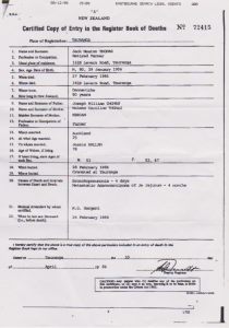 Jack Heaton THOMAS Death Certificate